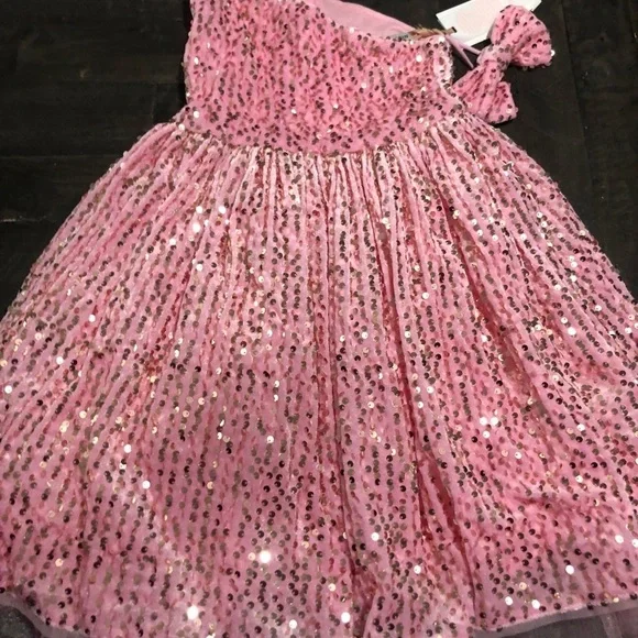 New Grace Karin Pink Sequence Girls Dress